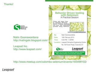 Behavior Driven Development by Example | PPT