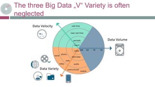 The three Big Data „V“ Variety is often
neglected
 