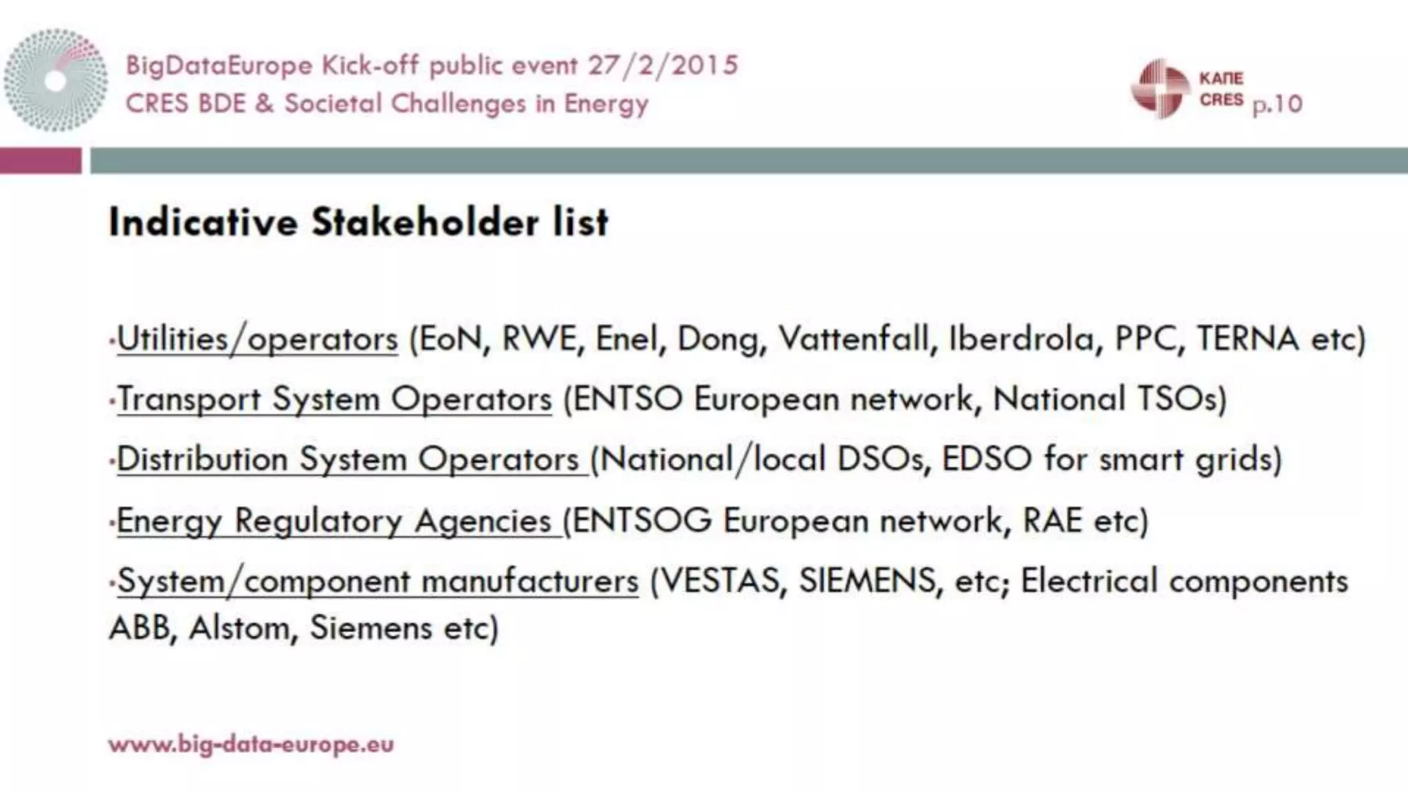 BigDataEurope - Big Data & Energy