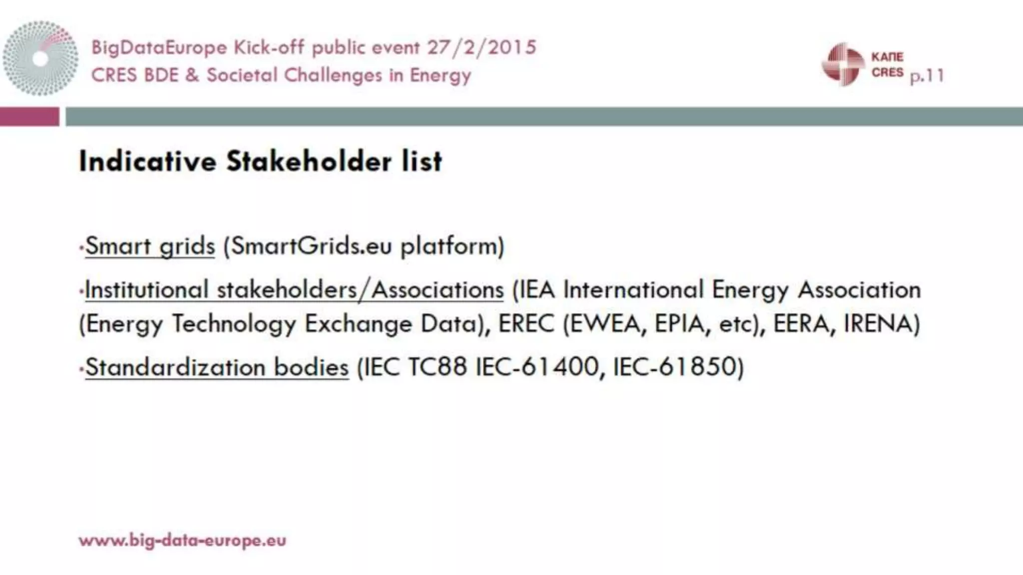 BigDataEurope - Big Data & Energy