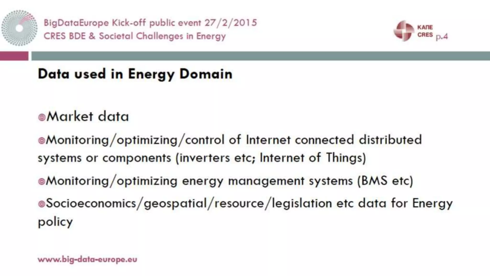 BigDataEurope - Big Data & Energy