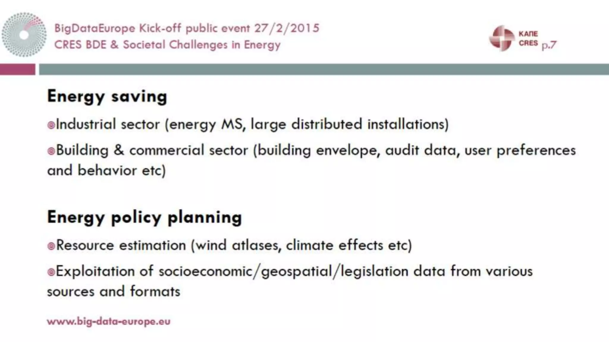 BigDataEurope - Big Data & Energy