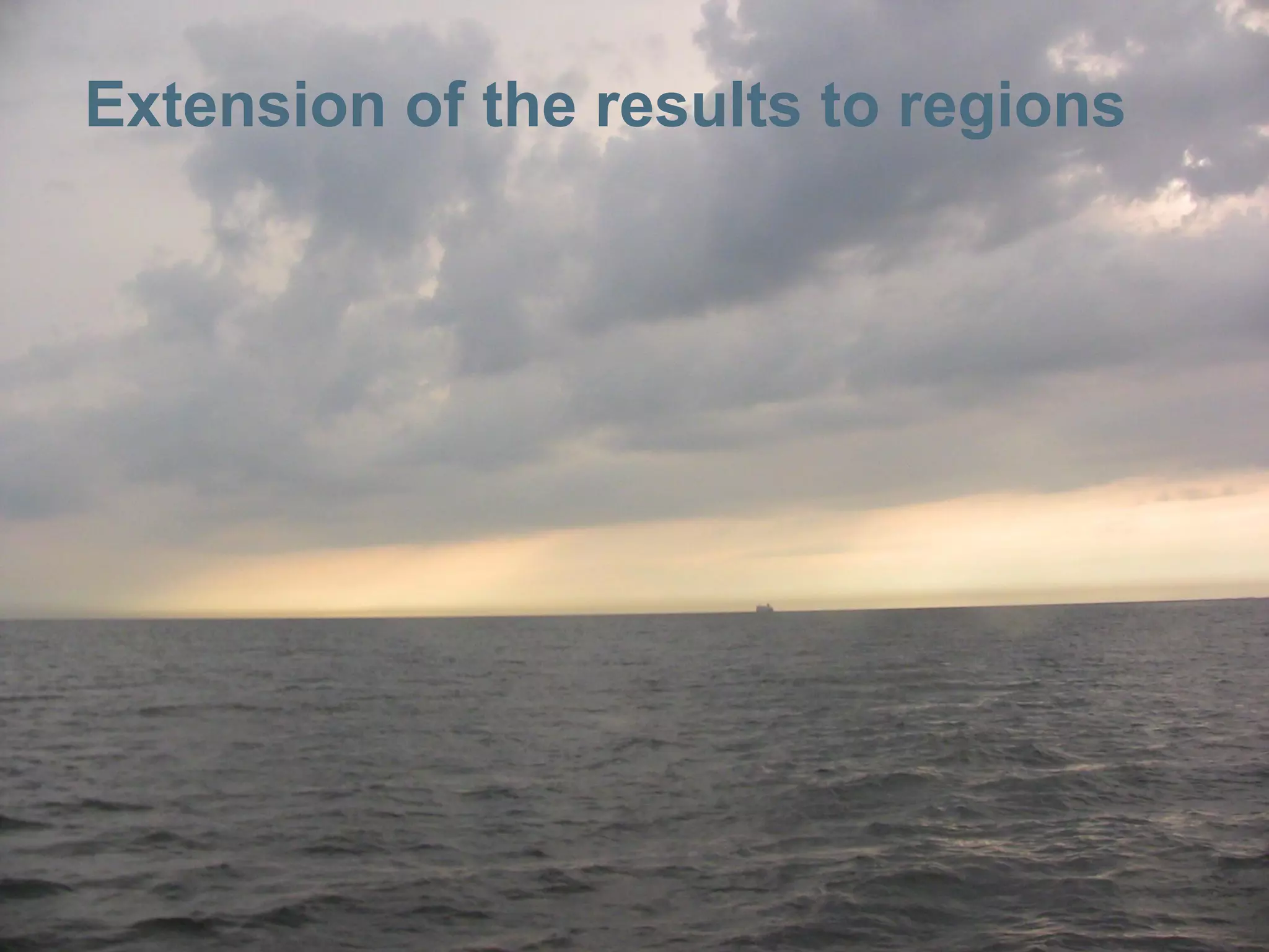 Norwegian Meteorological Institute
Extension of the results to regions
 