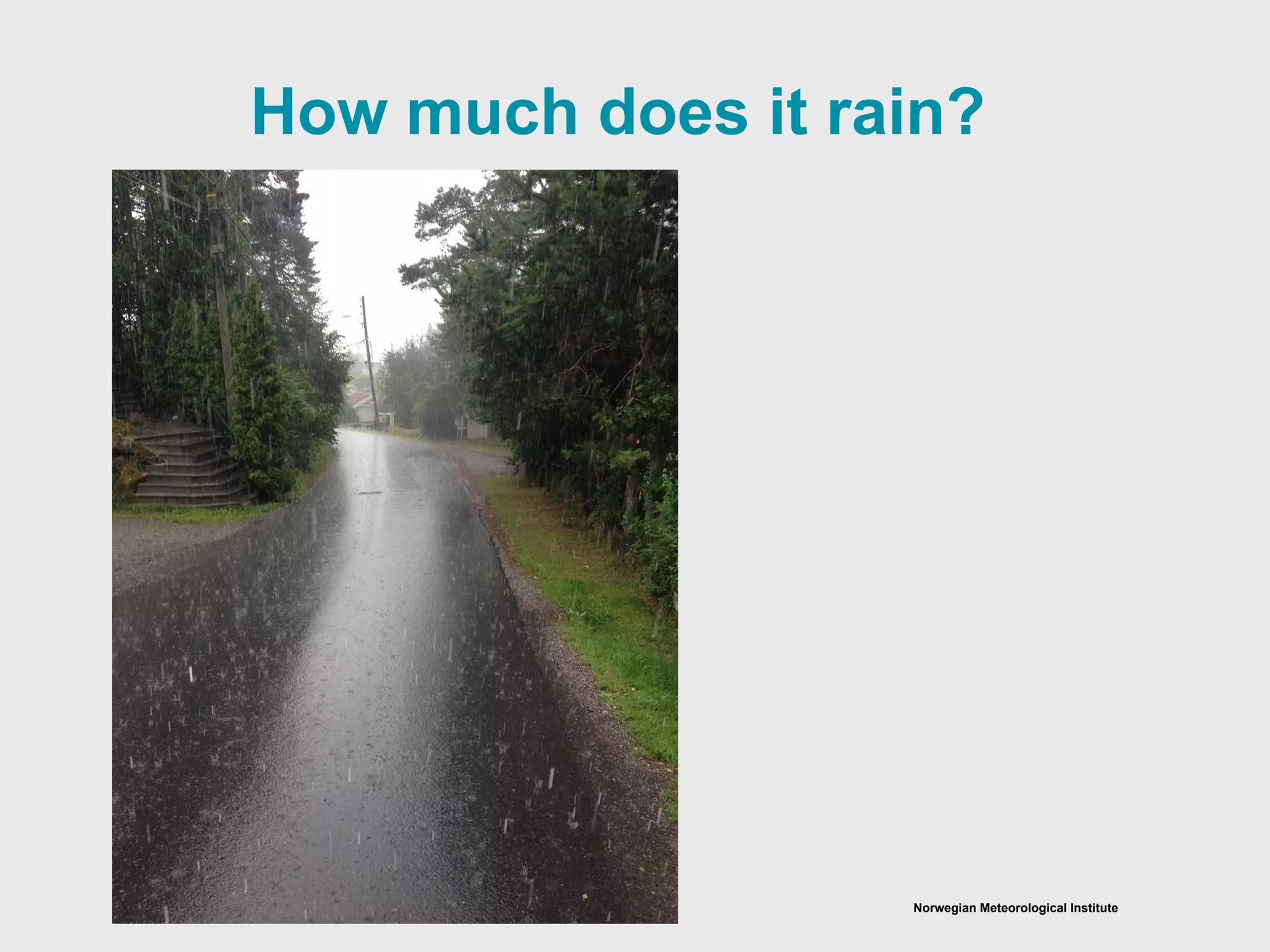 Norwegian Meteorological Institute
How much does it rain?
 