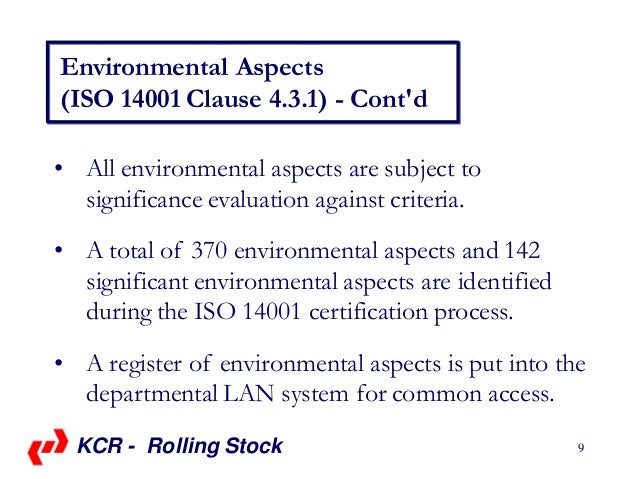 Iso 14001 significant impacts
