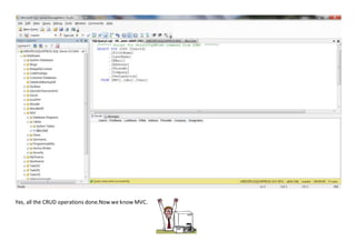 Yes, all the CRUD operations done.Now we know MVC.
 
