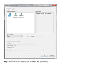 Step3: Now our solution is ready with an empty MVC application,
 
