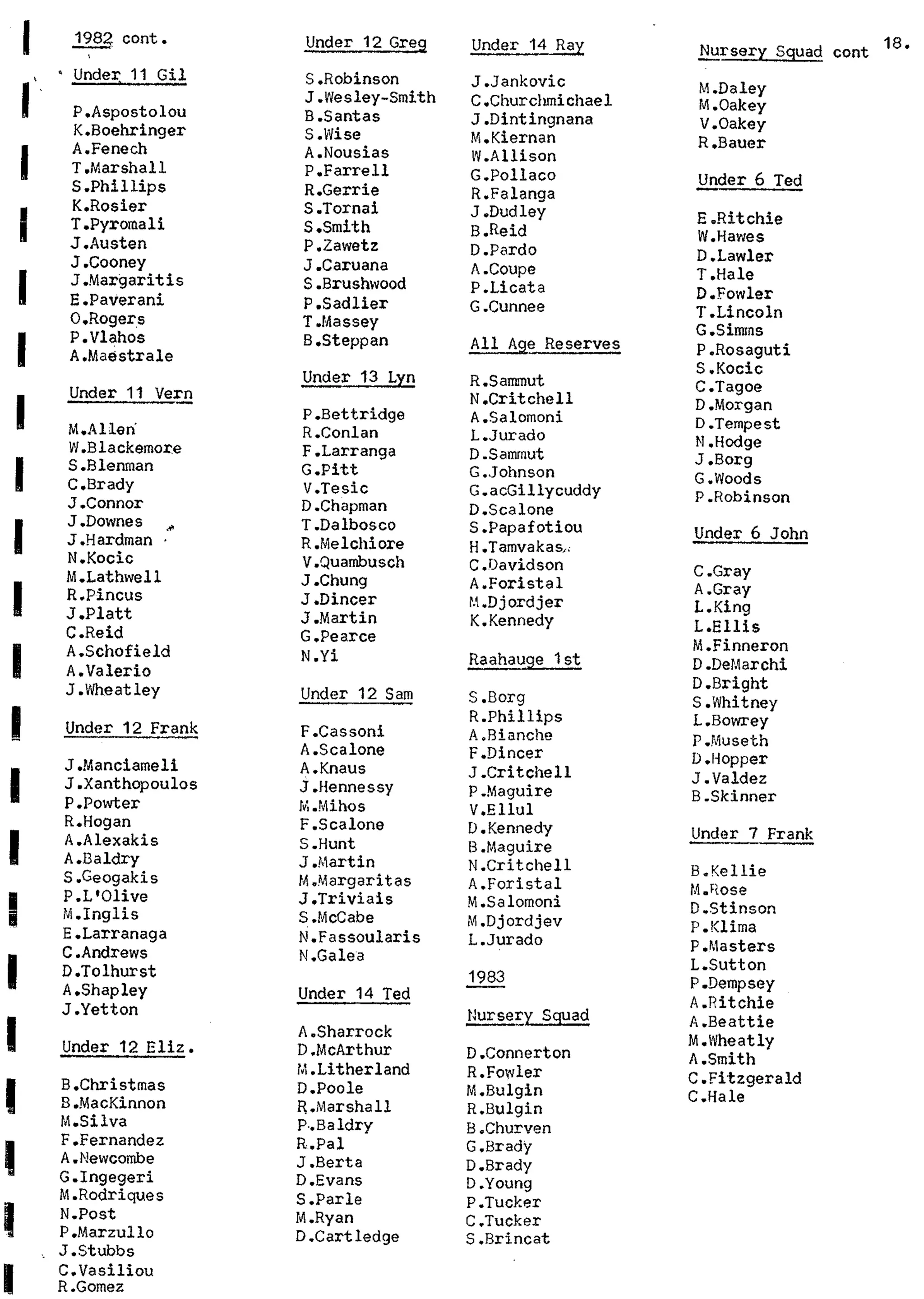 Balmain & Distric Football Club 20year history