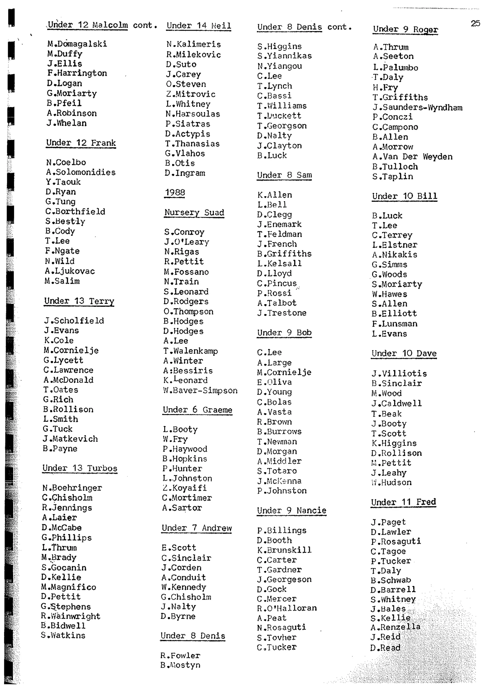 Balmain & Distric Football Club 20year history