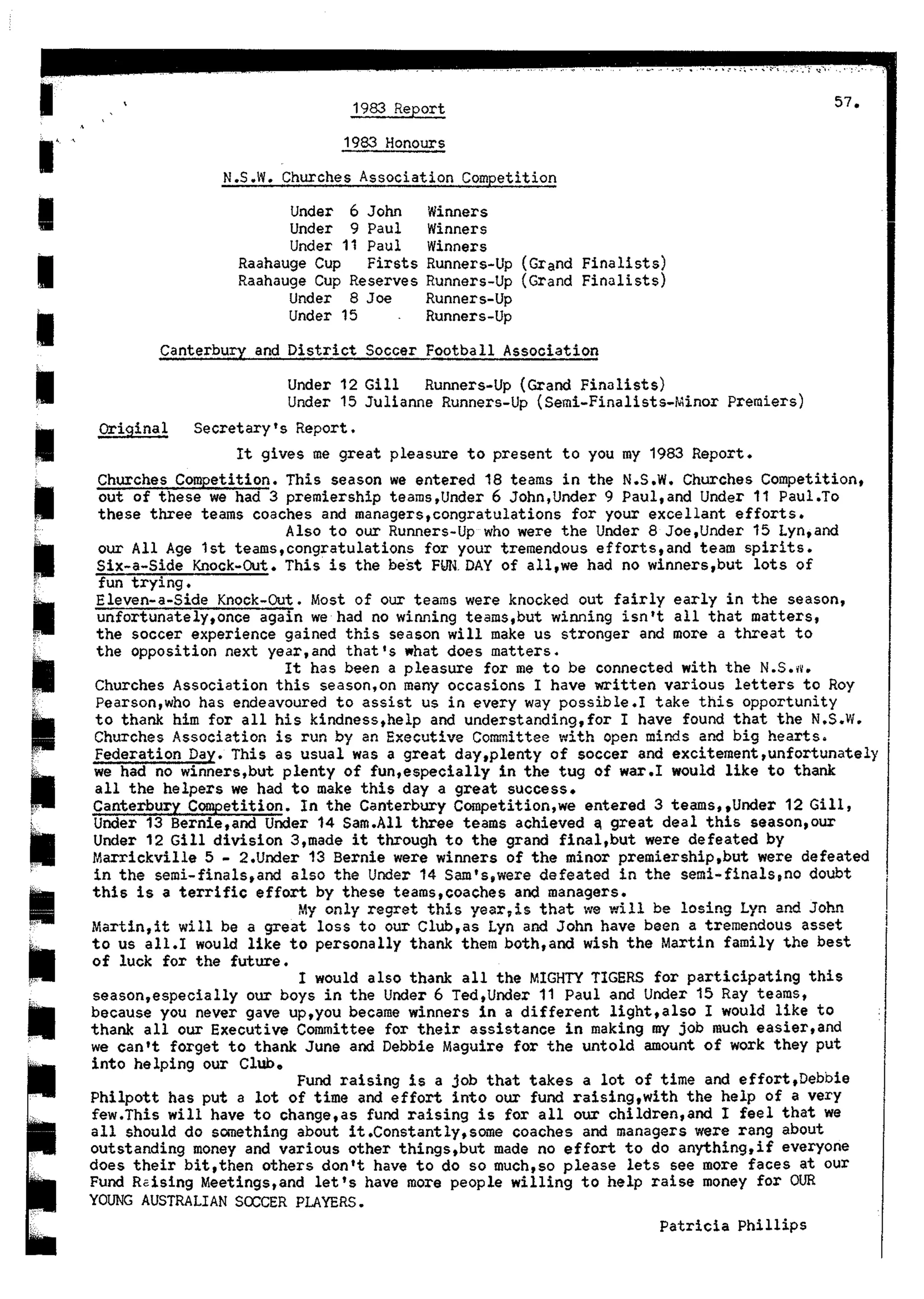 Balmain & Distric Football Club 20year history