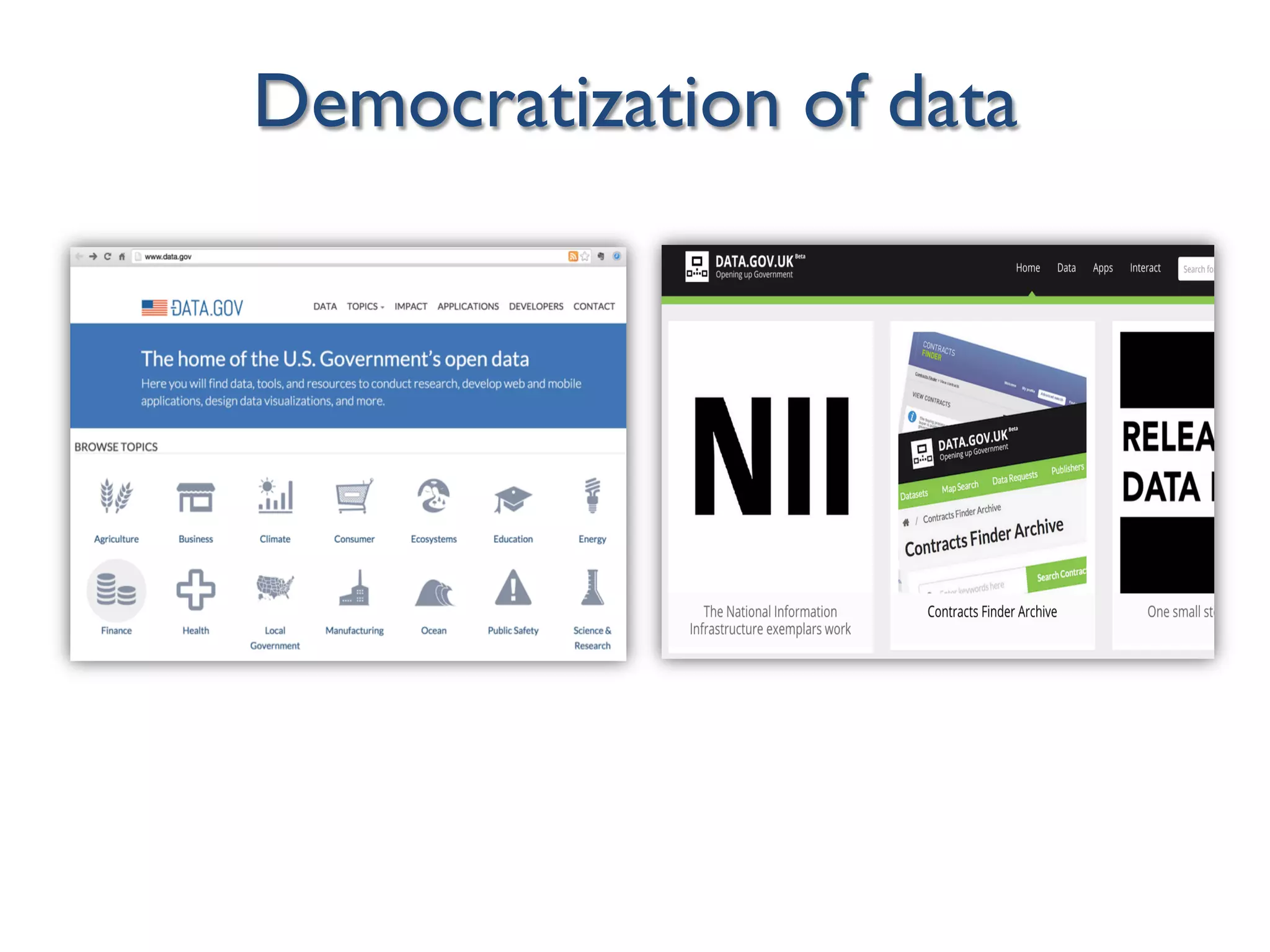 Democratization of data
 