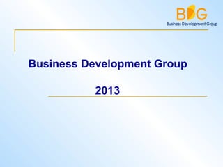 Business Development Group
2013
 