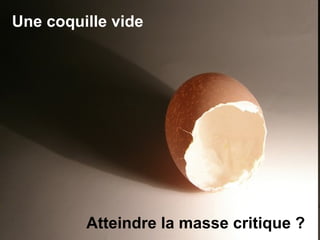 Une coquille vide Atteindre la masse critique ? 