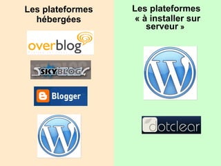 Les plateformes hébergées Les plateformes « à installer sur serveur  »  