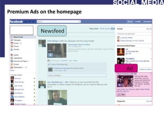 Premium Ads on the homepage
 