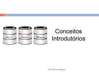 1
1
Prof. Marcos Miguel
11
Conceitos
Introdutórios
 