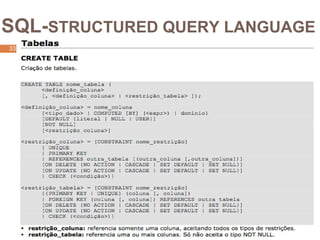 3
3
SQL-STRUCTURED QUERY LANGUAGE
33
 
