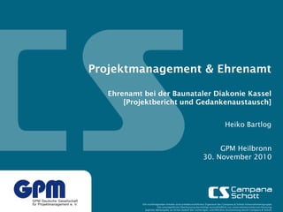 Projektmanagement und Ehrenamt | PPT