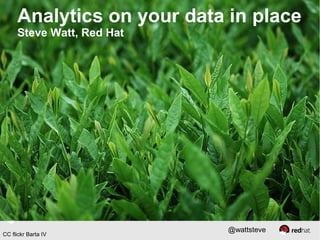 Analytics on your data in place
Steve Watt, Red Hat

CC flickr Barta IV

@wattsteve

 