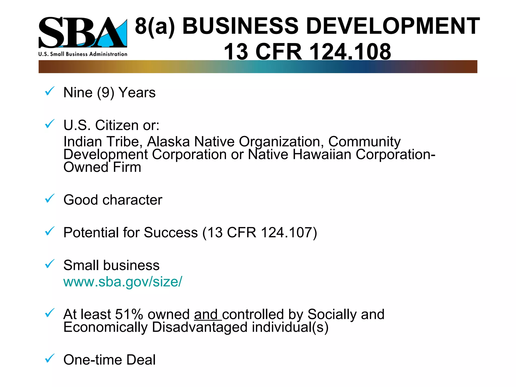 8A Certification Business Development Program | PPT