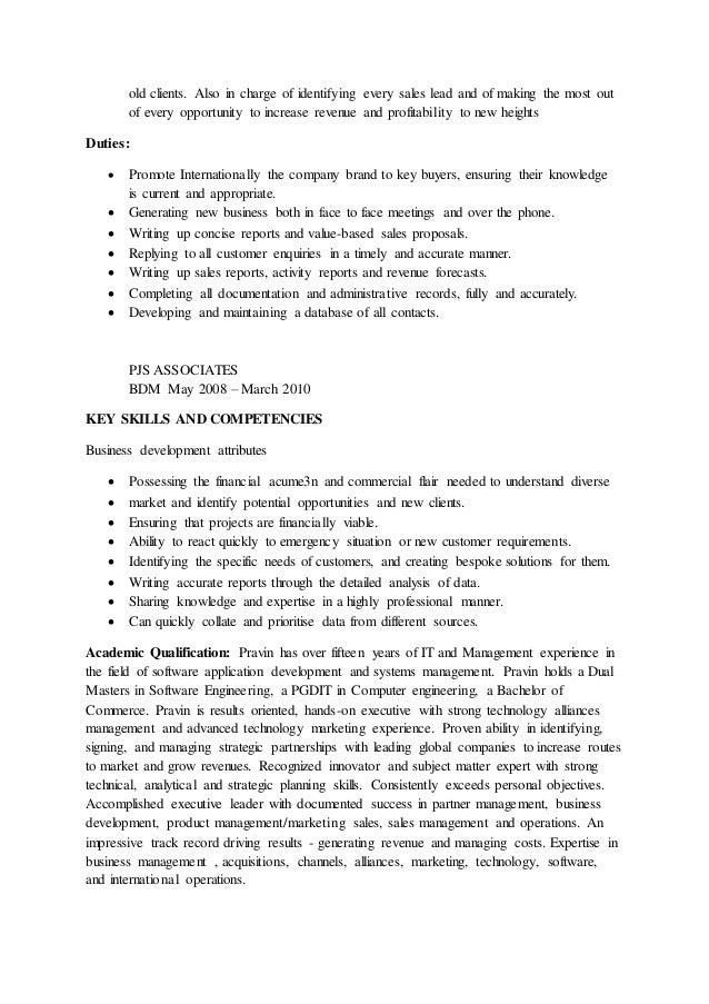 Bdm resume pravin - Bdm Resume Pravin 2 638 