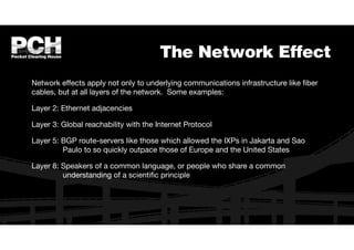The Network Effect
Network e
ff
ects apply not only to underlying communications infrastructure like ber
cables, but at al...