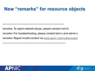 New “remarks” for resource objects
----------------------------------------------------------------------
remarks: To repo...