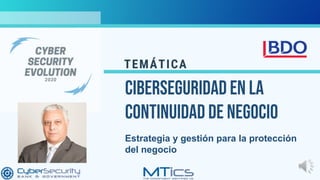 CIBERSEGURIDAD EN LA CONTINUIDAD DE NEGOCIO | PDF
