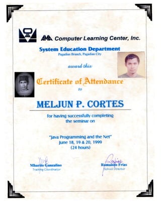 1999 certificate_java_programming_and_the_net