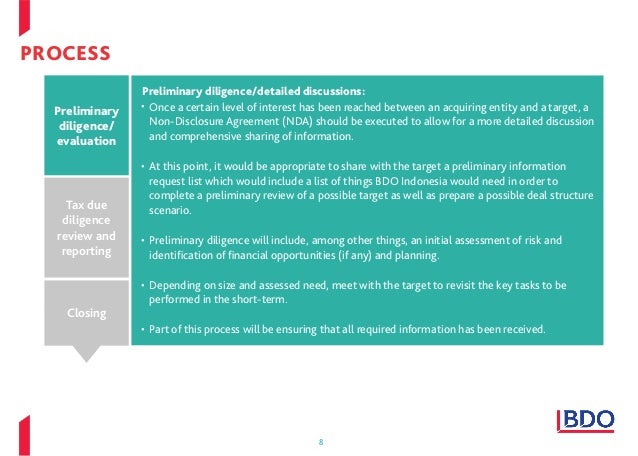 BDO Tax Due Diligence