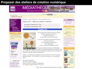 Proposer des ateliers de création numérique
 