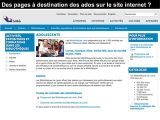 Des pages à destination des ados sur le site internet ?
 
