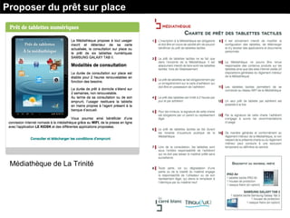 Proposer du prêt sur place
Médiathèque de La Trinité
 