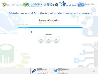 Maintenance and Monitoring of production assets - demo
64
Sensors - Categories
 