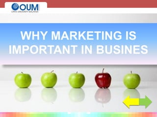 INTRODUCTION
WHY MARKETING IS
IMPORTANT IN BUSINES
 