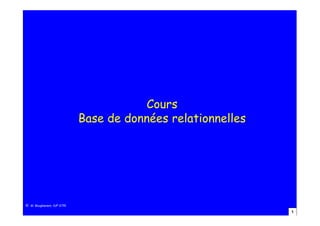 1
© M. Boughanem, IUP STRI
Cours
Base de données relationnelles
 