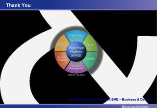 Thank You Lou Abbruzzesi, SharePoint SME – Business & Decision 