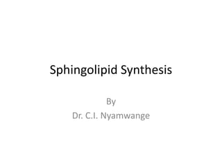 Sphingolipid Synthesis

              By
    Dr. C.I. Nyamwange
 