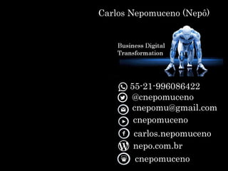 “Só teremos mudança
nas organizações se
passarmos do Controle
2.0, feito por gestores
para o Controle 3.0,
que passa a ser feito
pelos Curadores.”
Livro em produção.
 