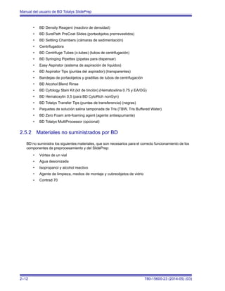 Surepath Slide Prep BD totalys slide prep manual de usuario | PDF