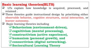 Comprehensive Overview of Learning Theories in Science Education | PPTX