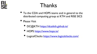 Big Data Analytics Platforms by KTH and RISE SICS