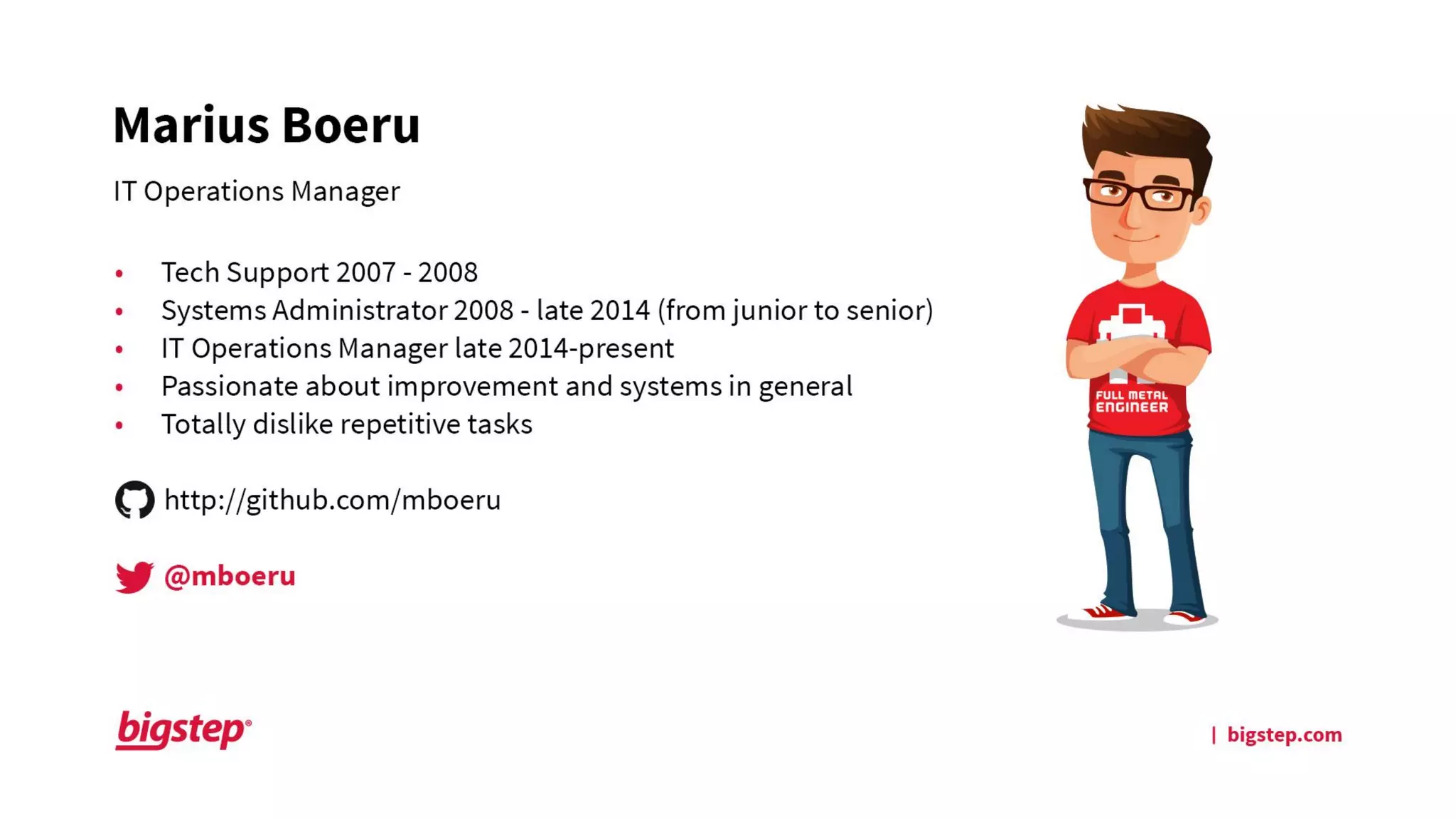 BDW16 London -  Marius Boeru, Bigstep - How to Automate Big Data with Ansible
