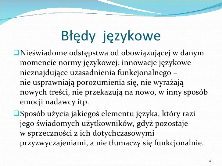Błędy językowe