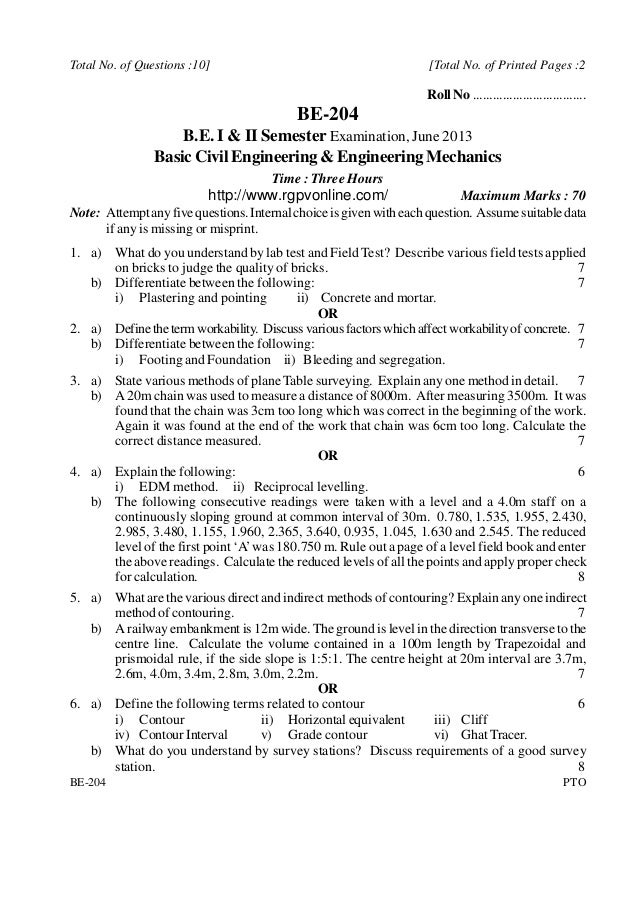 be 204 basic civil engineering and engineering mechanics jun 13 usef beat sheet examples