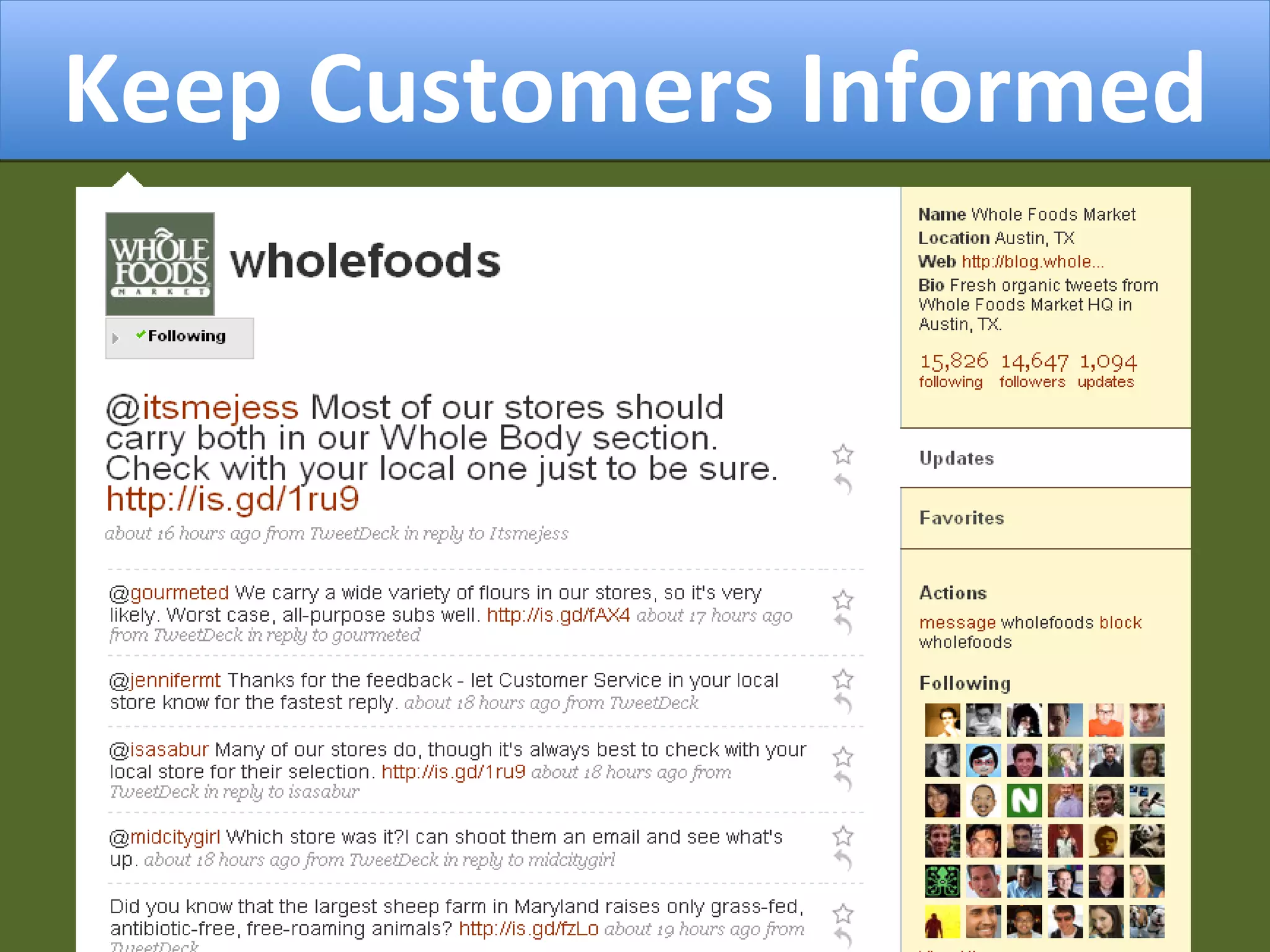 Keep Customers Informed 