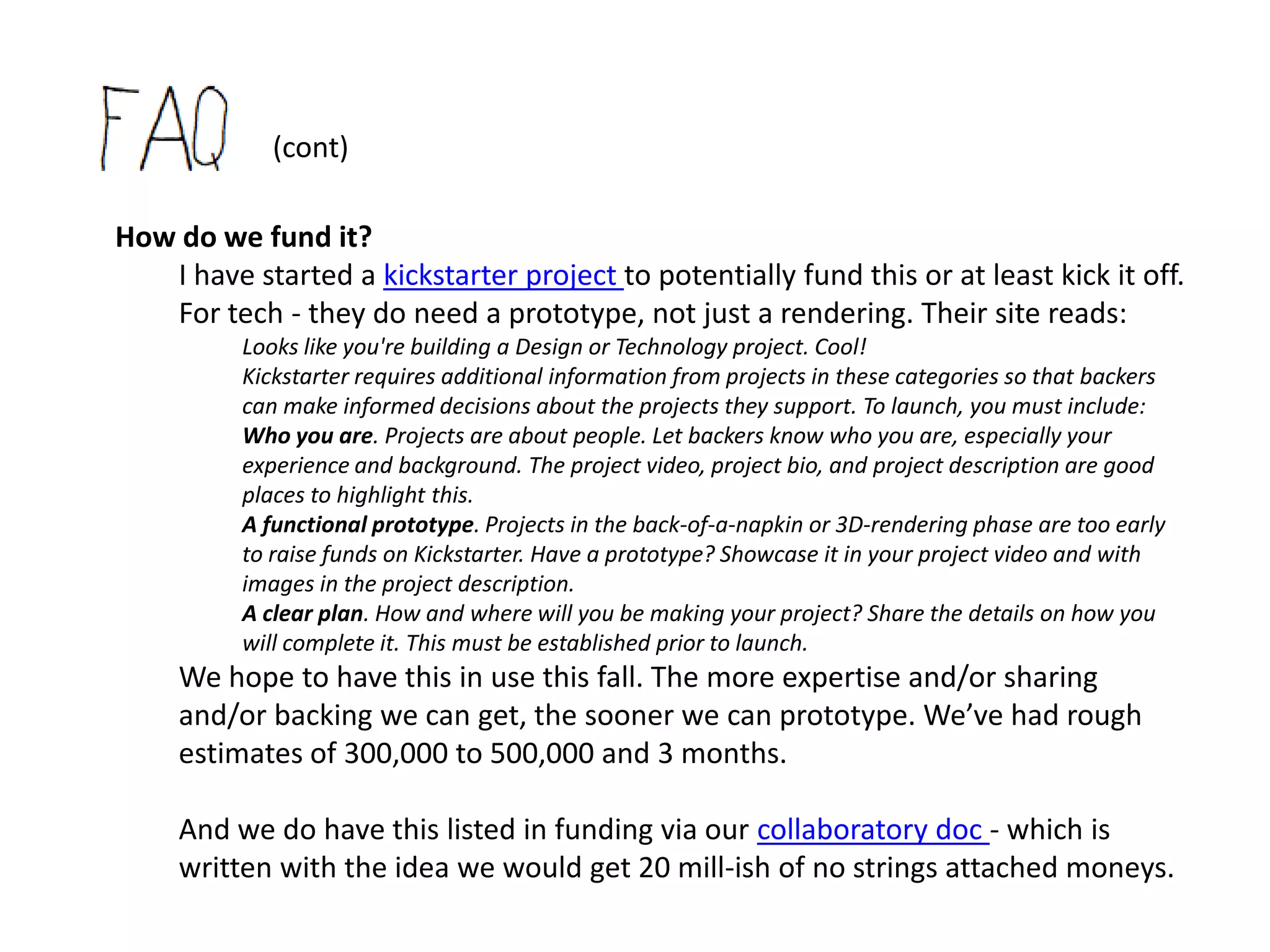 How do we get people to talk to the app everyday?
   Again, take the 17,000 ish people in school buildings 7 hours a day, that now have
   permission to play, ie: this app is their ticket out the door, we think people will
   start talking to themselves. [And with reference to last question, the group each
   person belongs to would encourage that daily, at least in the beginning.]
   And maybe we can’t get people to talk to the app everyday. Maybe this doesn’t
   work. That’s what we want to know. This is a prototype of an idea. We’ve gyrated
   through different experiments over the last four years (me-videos, google doc,
   video recording), ways to journal or log thinking. This may not work, it’s just our
   next best idea. We would love to get feedback, especially on what might work
   better.
What if people just go through the motions of talking to themselves?
   Say someone says they notice a fly on the wall, every day. Over time they could
   get bored, which is fine, we’ve found boredom to be a first step to detox. They
   could see that we are connecting them to entomologists and start wondering
   what might happen if they talk about what matters. They could (appear to) do
   nothing, which is fine, we believe there is never nothing going on. We believe that
   the world could change if people would start talking to themselves, at whatever
   level, and that the greater risk, is anything that keeps them from that.
 