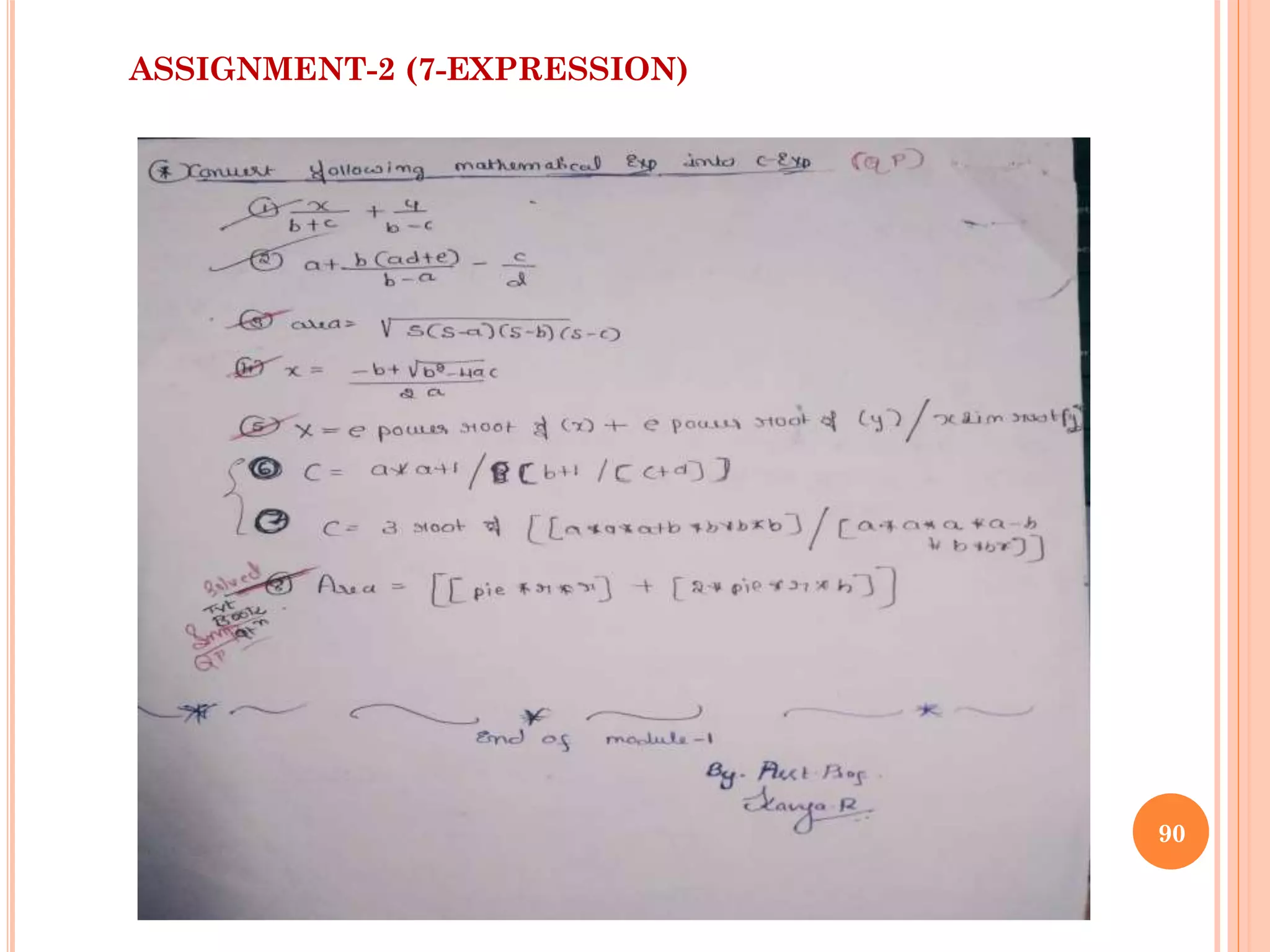 90
ASSIGNMENT-2 (7-EXPRESSION)
 
