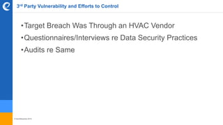 © benefitexpress 2016
3rd Party Vulnerability and Efforts to Control
•Target Breach Was Through an HVAC Vendor
•Questionnaires/Interviews re Data Security Practices
•Audits re Same
 