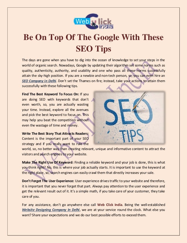 Image result for 1. Pick a good keyword to focus on SEO